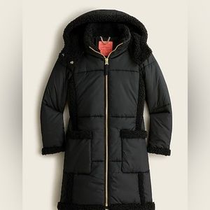 NWT J.Crew Snow Day Puffer Jacket Coat Primaloft ~ Sz XS ~ Black